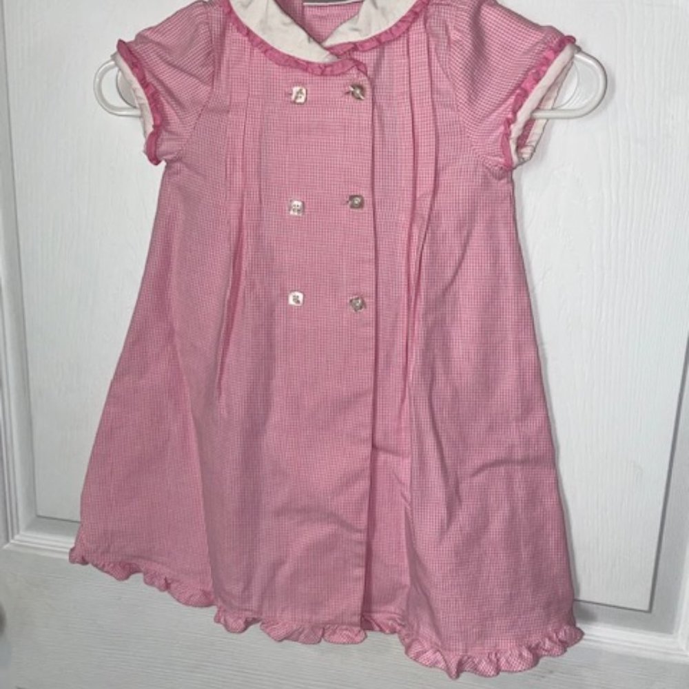 Vintage Pink checked girls dress size 4T